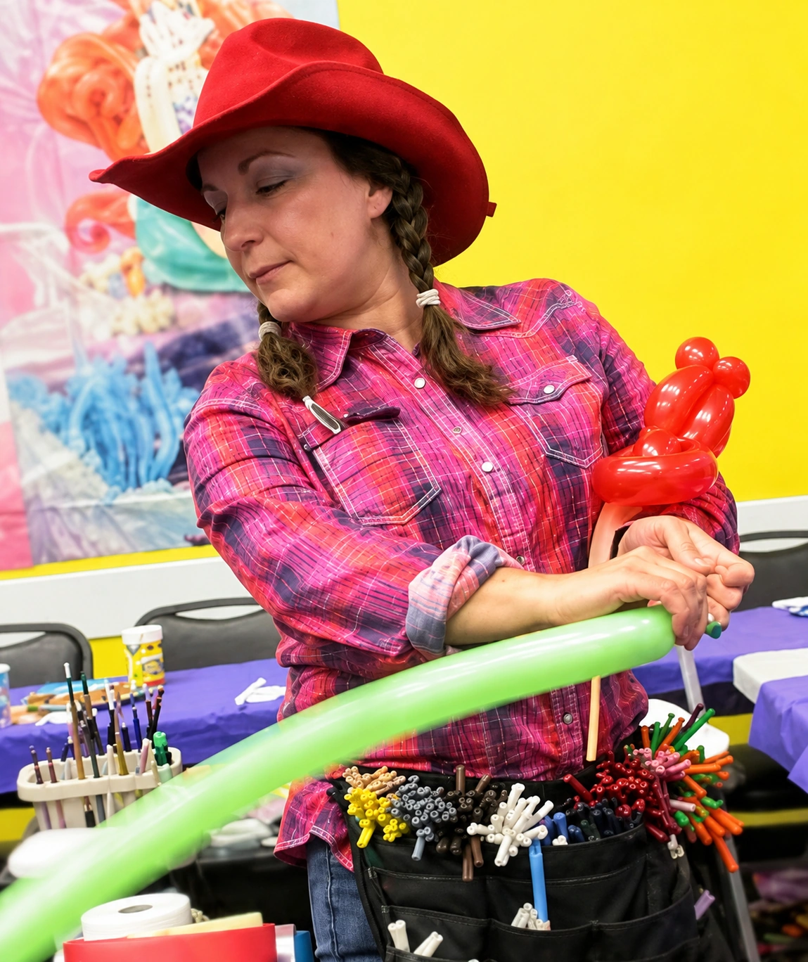 Party Time Fun balloon artist creating balloon sculptures