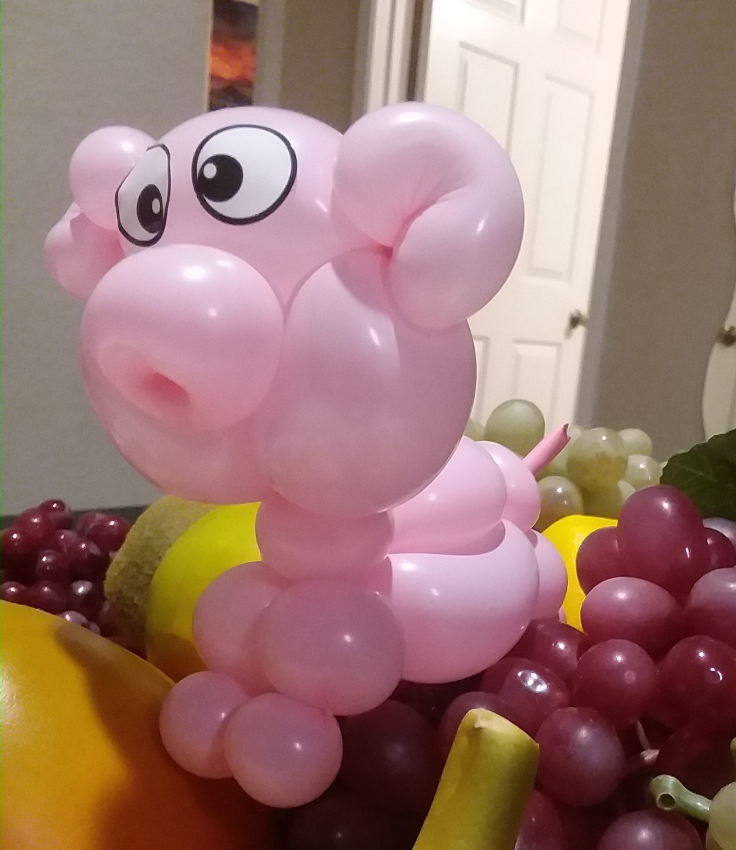 Pink balloon animal sculpture