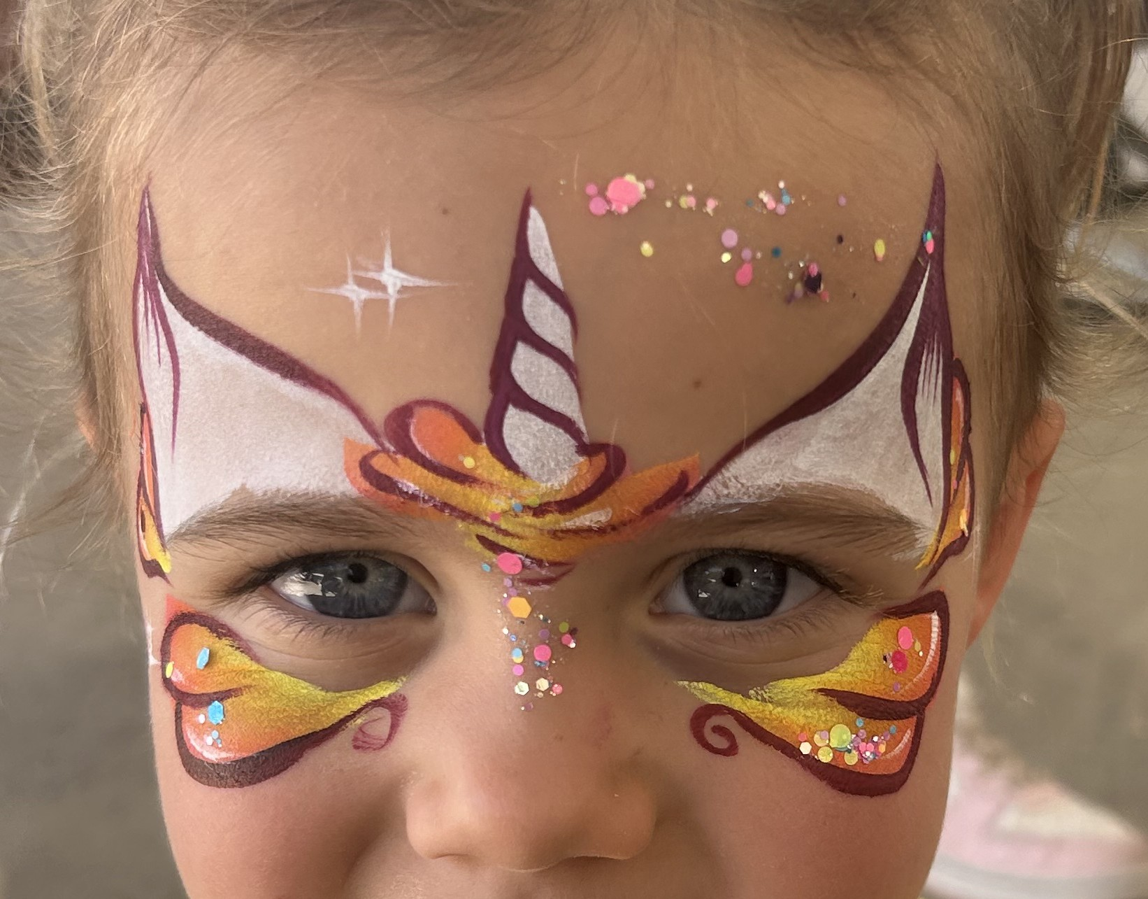 Colorful fantasy face painting