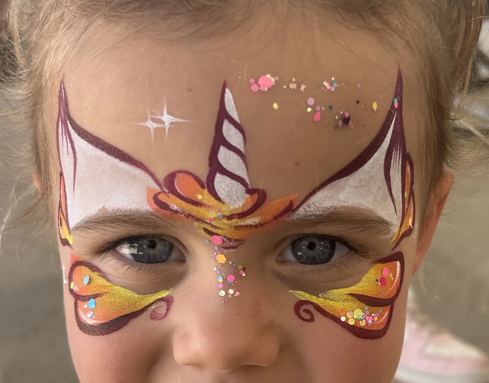 Colorful fantasy face painting